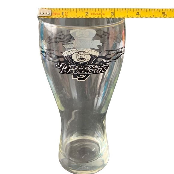 Pre Owned Harley Davidson Motorcycles Pilsner Glass Beer Thick Base Unique - Picture 11 of 11